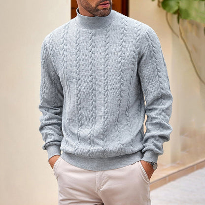 Men's Turtleneck Cable Knit Sweater