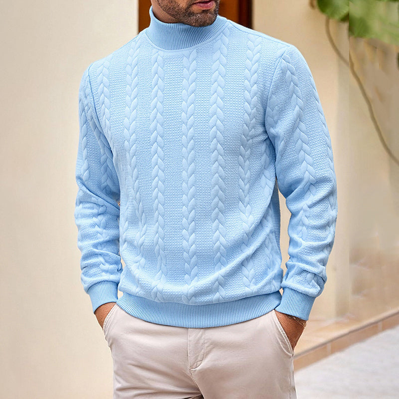 Men's Turtleneck Cable Knit Sweater