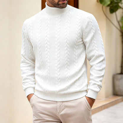 Men's Turtleneck Cable Knit Sweater