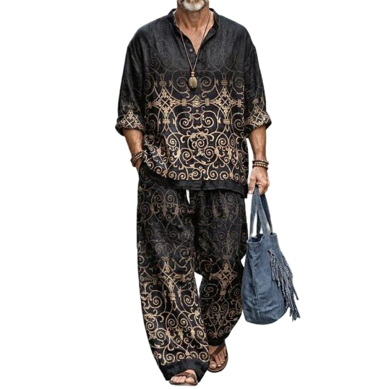 Men's Retro Loose Fit 2-Piece Set