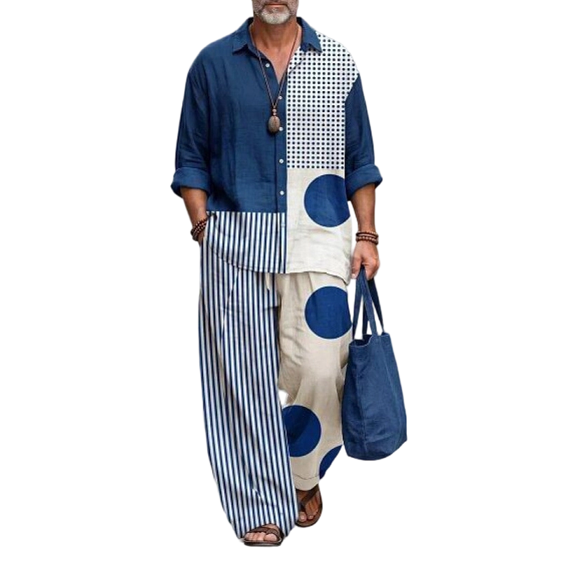 Men's Retro Loose Fit 2-Piece Set