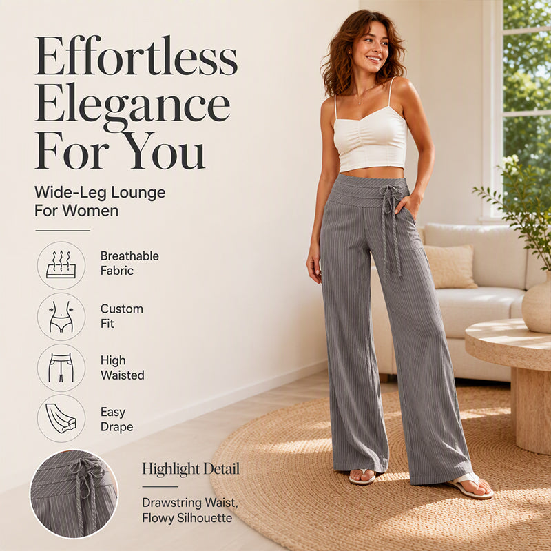Women's Casual Striped Wide-Leg Pants