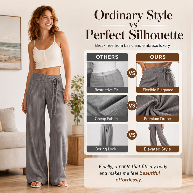 Women's Casual Striped Wide-Leg Pants