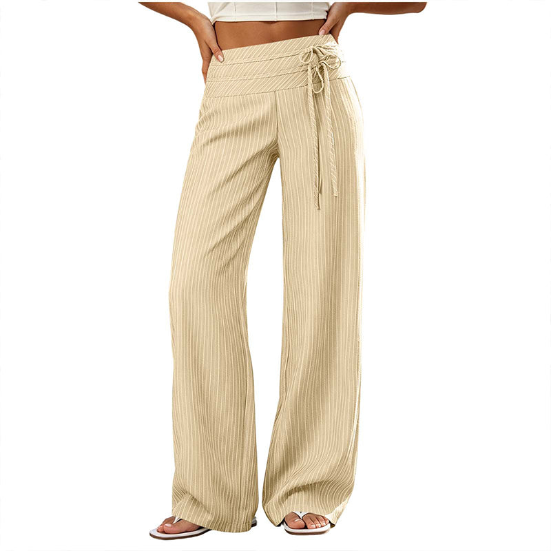 Women's Casual Striped Wide-Leg Pants