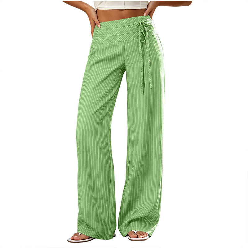 Women's Casual Striped Wide-Leg Pants