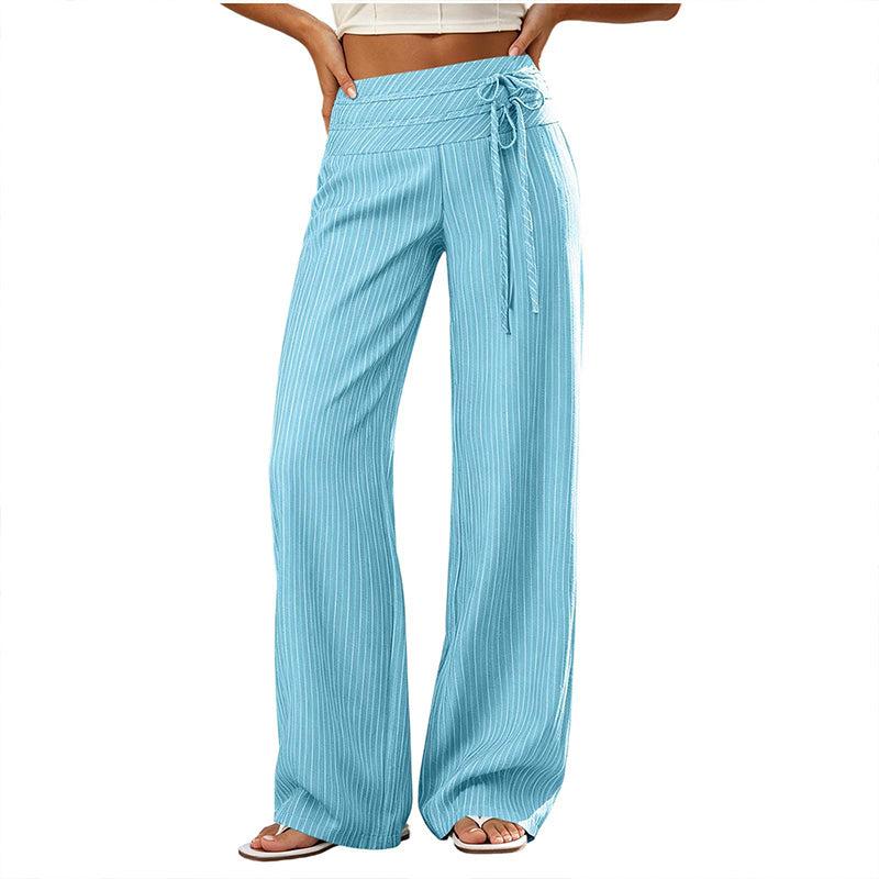Women's Casual Striped Wide-Leg Pants