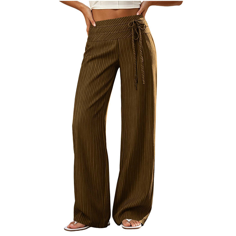 Women's Casual Striped Wide-Leg Pants