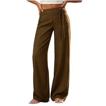 Women's Casual Striped Wide-Leg Pants