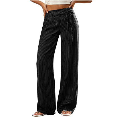 Women's Casual Striped Wide-Leg Pants