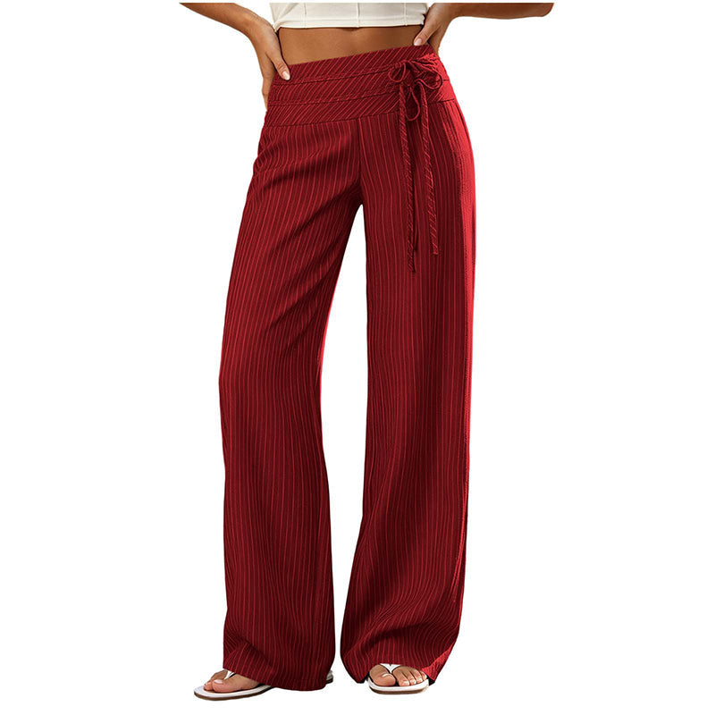 Women's Casual Striped Wide-Leg Pants
