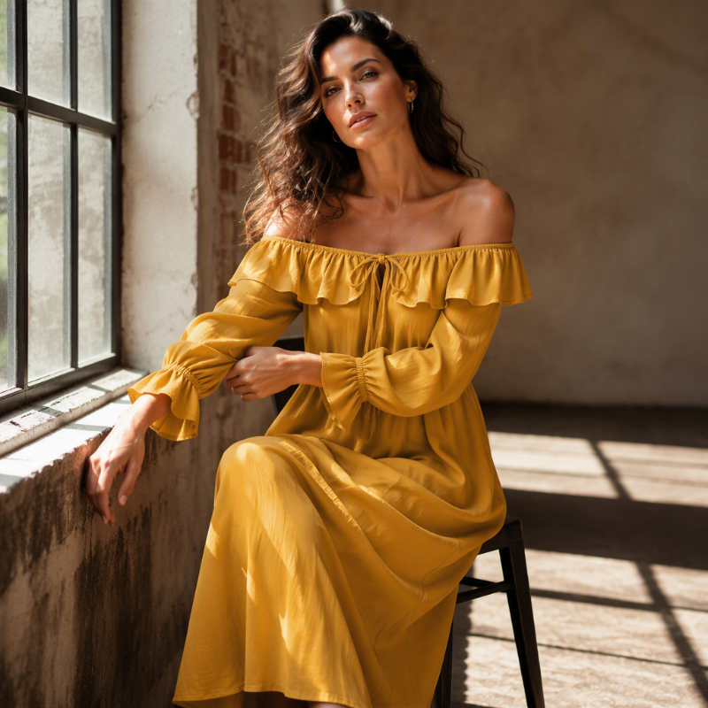 Women's Casual Off-Shoulder Maxi Dress
