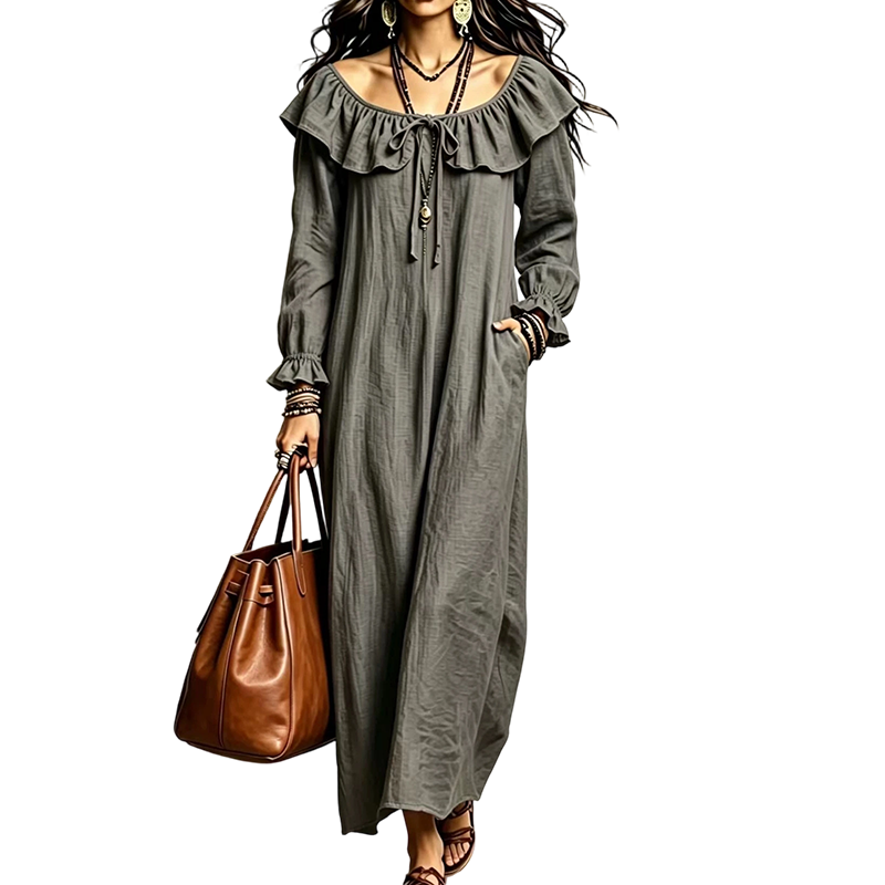 Women's Casual Off-Shoulder Maxi Dress