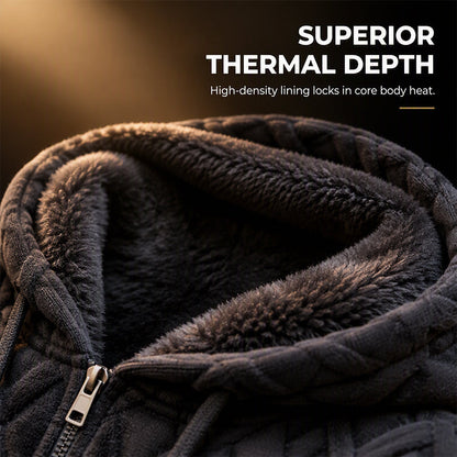 Men's Plush Diamond Cable Knit Textured Hoodie