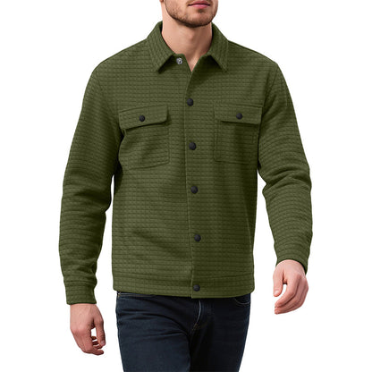 Men's Casual Waffle Textured Jacket