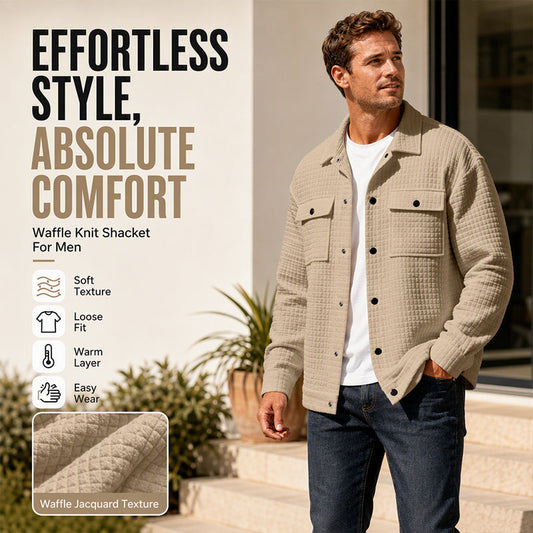 Men's Casual Waffle Textured Jacket