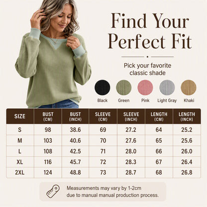 Women's Waffle Knit Long Sleeve Top