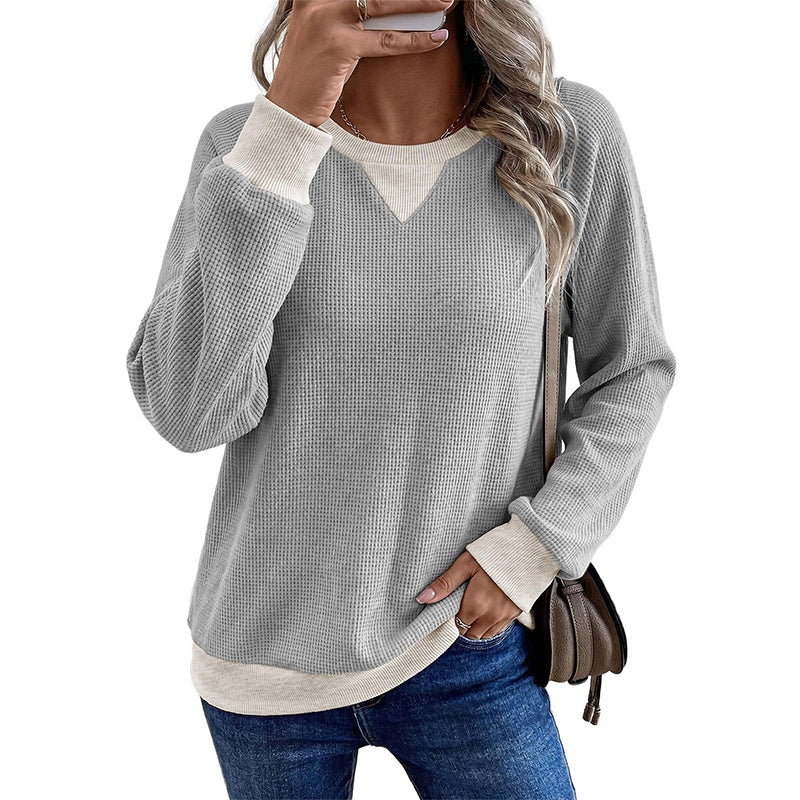 Women's Waffle Knit Long Sleeve Top