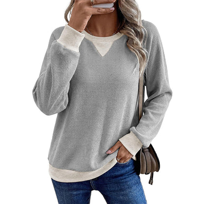 Women's Waffle Knit Long Sleeve Top