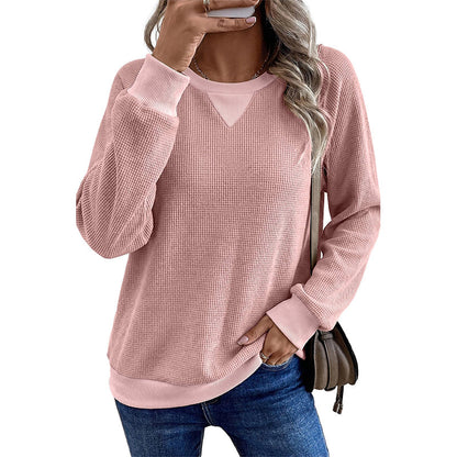 Women's Waffle Knit Long Sleeve Top