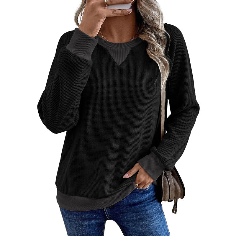 Women's Waffle Knit Long Sleeve Top