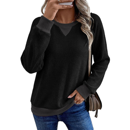 Women's Waffle Knit Long Sleeve Top