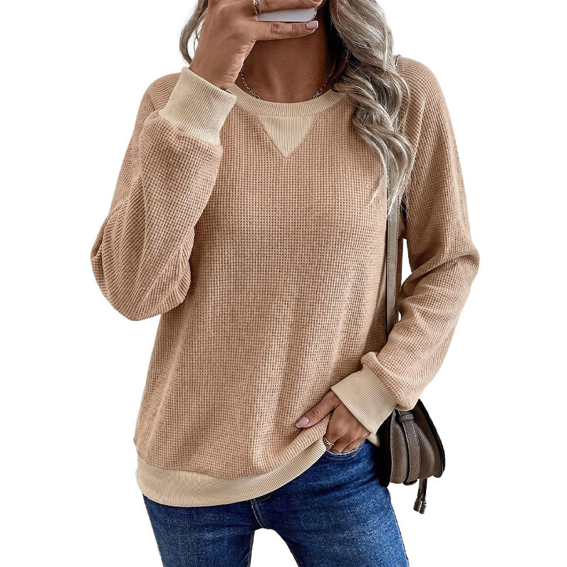 Women's Waffle Knit Long Sleeve Top