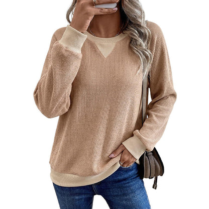 Women's Waffle Knit Long Sleeve Top