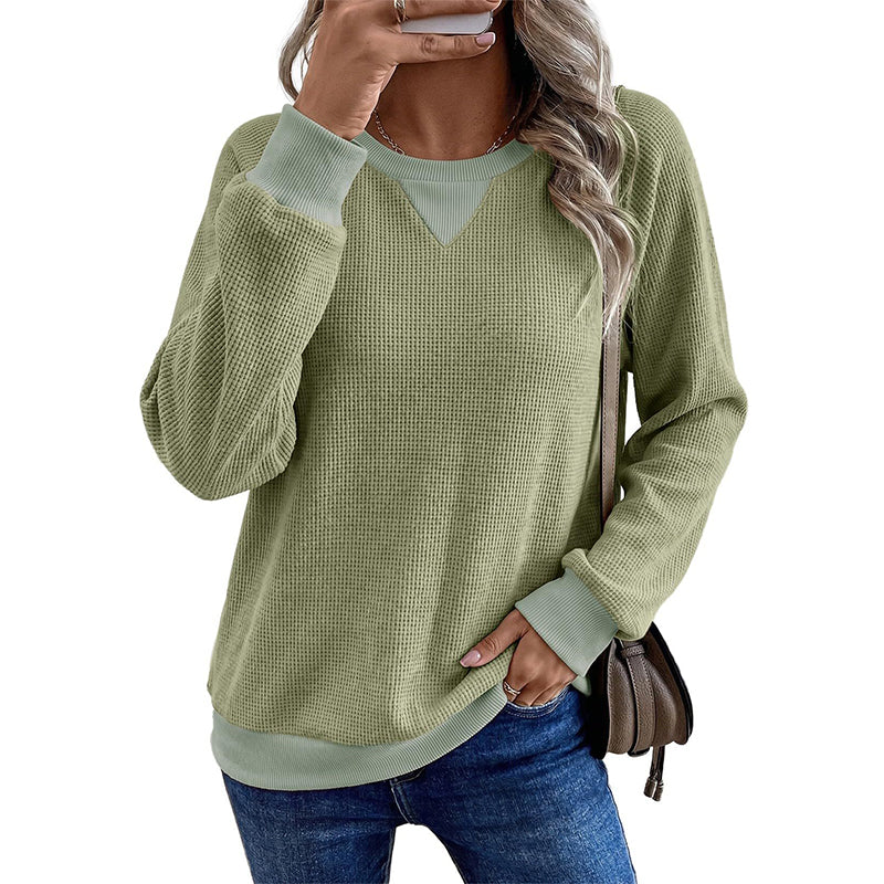 Women's Waffle Knit Long Sleeve Top