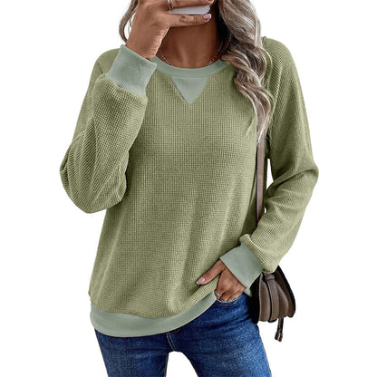 Women's Waffle Knit Long Sleeve Top