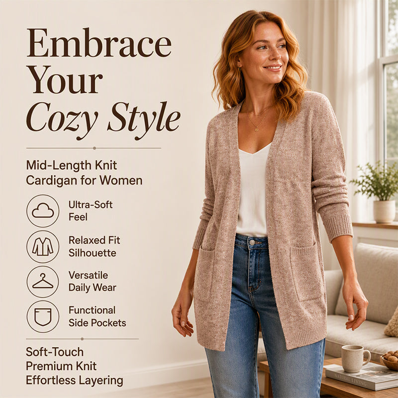 Women's Casual Open Front Knit Cardigan