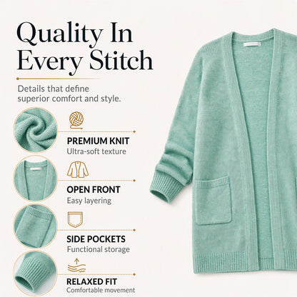 Women's Casual Open Front Knit Cardigan