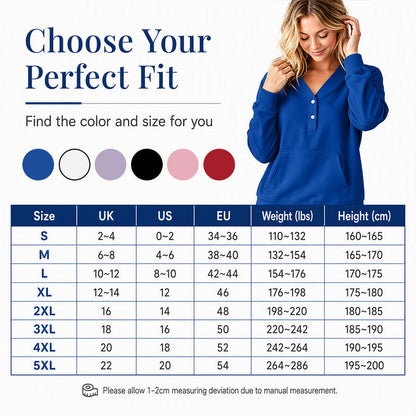 Women's Casual V-Neck Button Sweatshirt