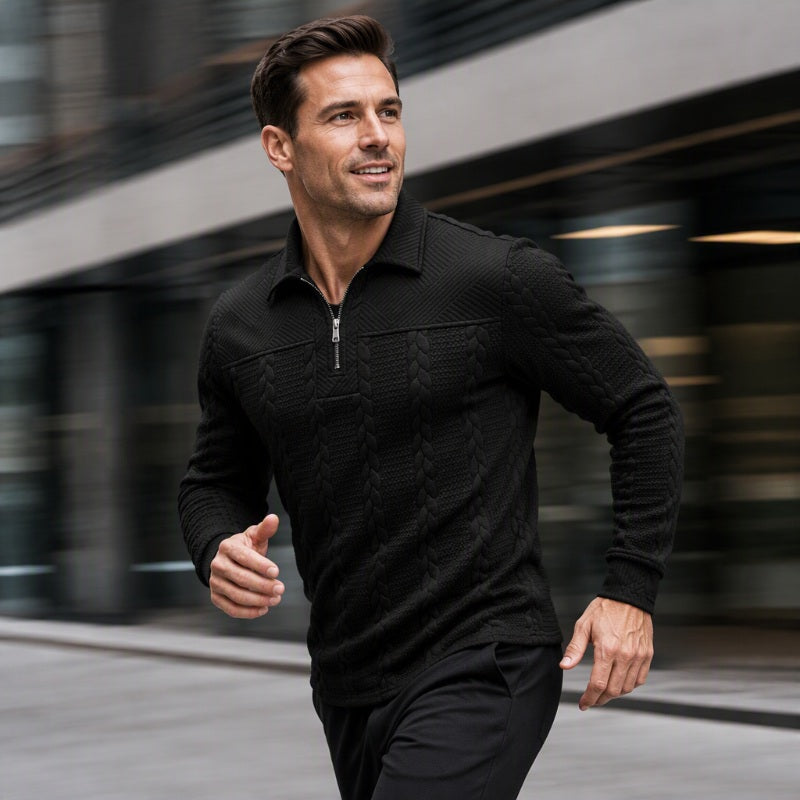 Men's Long Sleeve Half-Zip T-Shirt