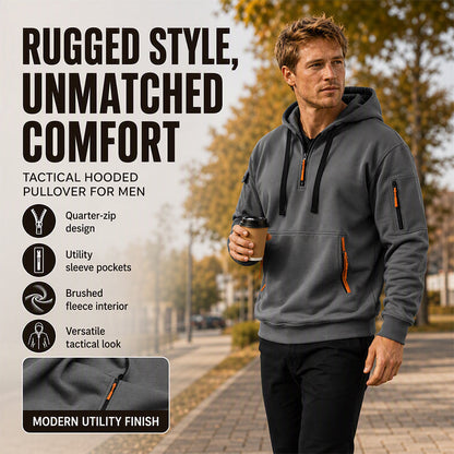 Men's Casual Sports Hoodie with Quarter Zip