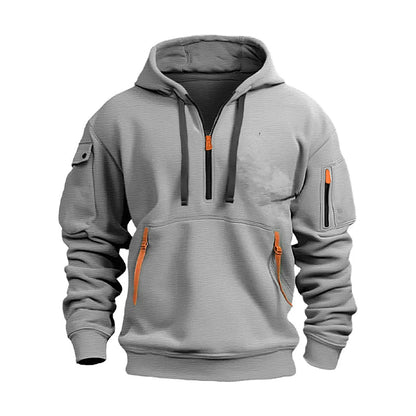 Men's Casual Sports Hoodie with Quarter Zip