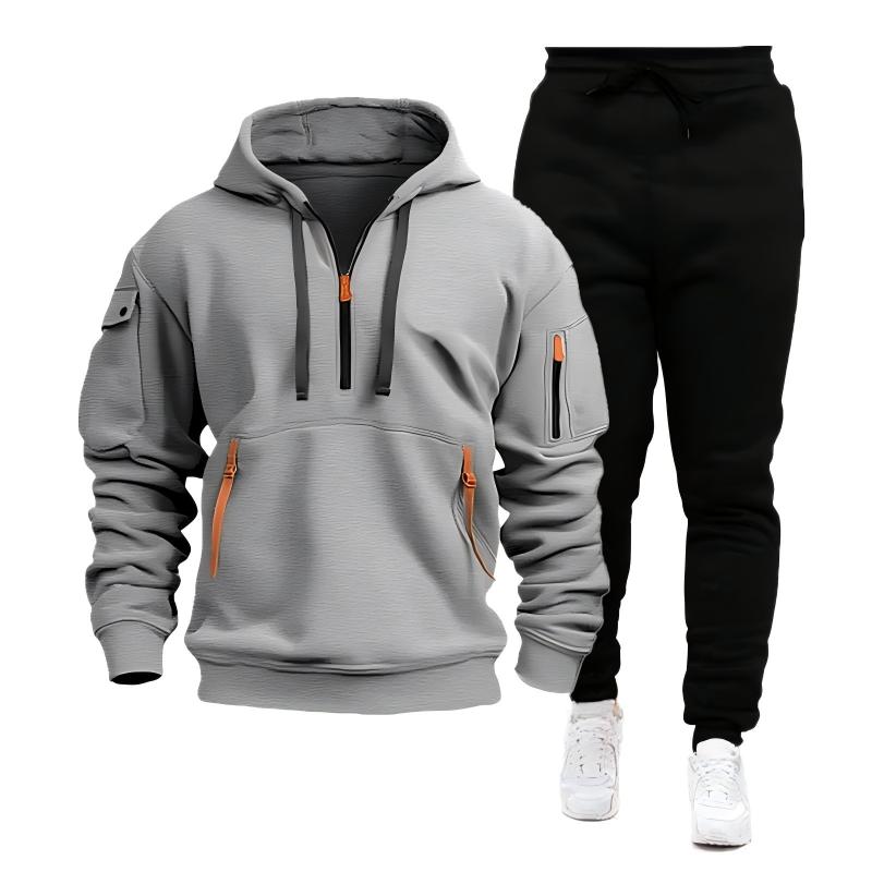 Men's Casual Sports Hoodie with Quarter Zip