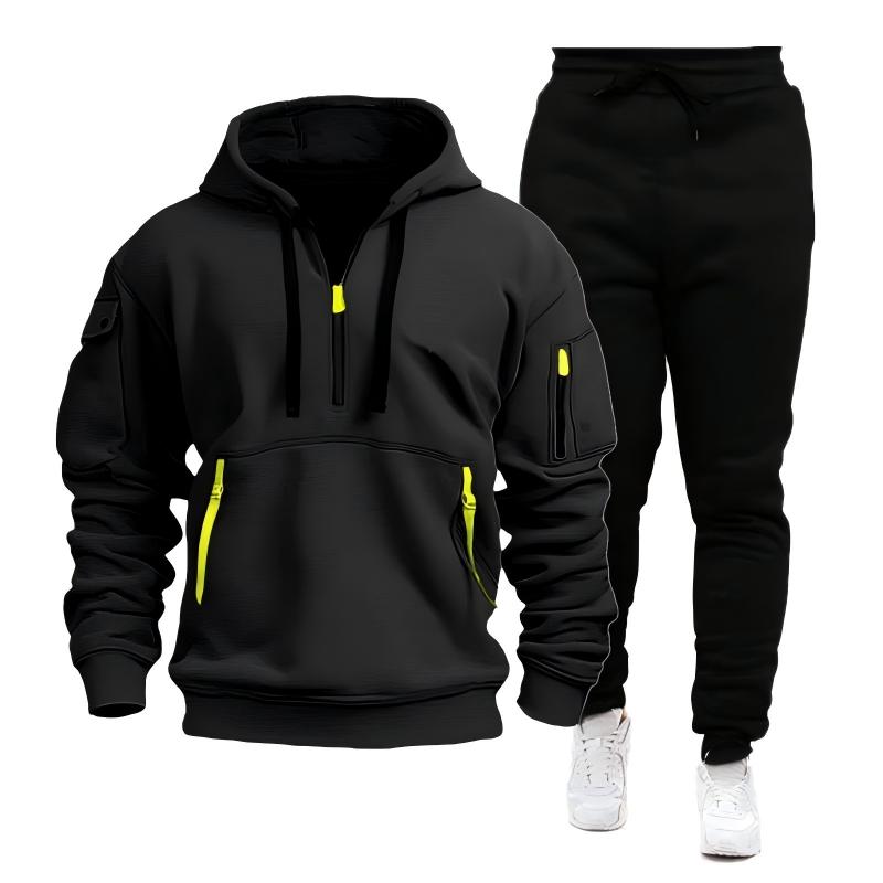 Men's Casual Sports Hoodie with Quarter Zip