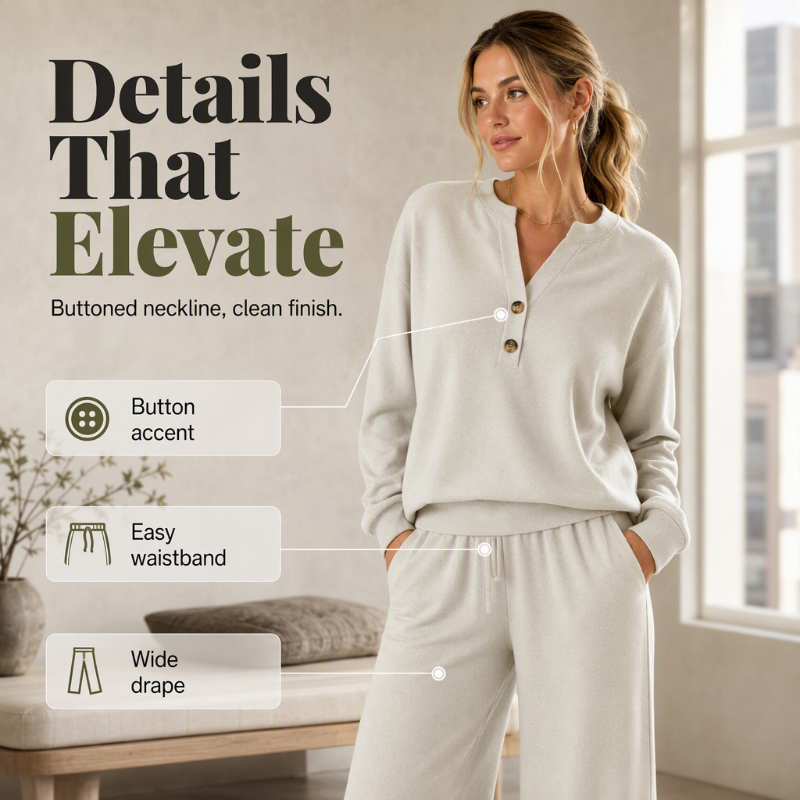 Women's Effortless Top & Wide-leg Pants Set