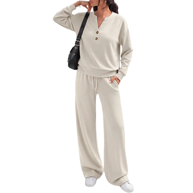Women's Effortless Top & Wide-leg Pants Set