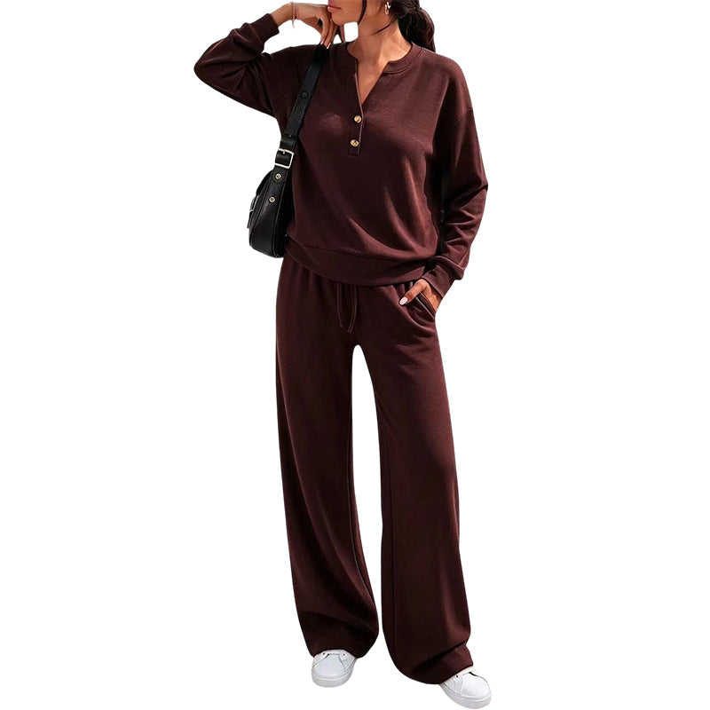Women's Effortless Top & Wide-leg Pants Set