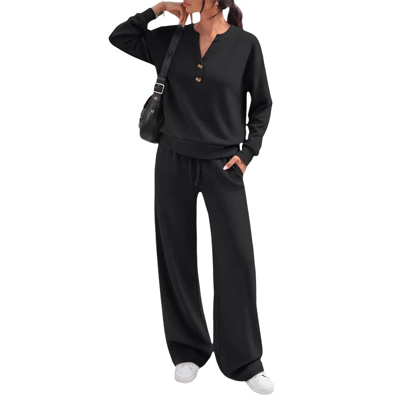 Women's Effortless Top & Wide-leg Pants Set