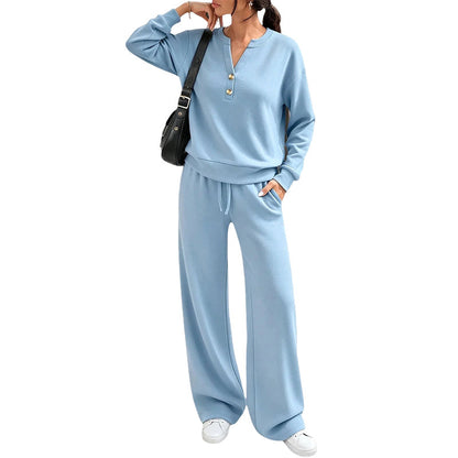 Women's Effortless Top & Wide-leg Pants Set