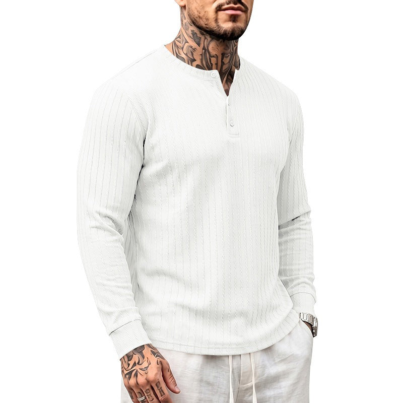 Men's Casual Henley Long Sleeve Shirt