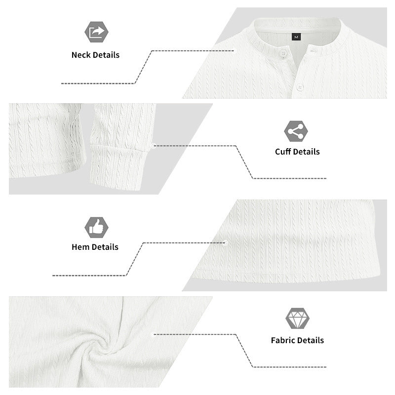 Men's Casual Henley Long Sleeve Shirt