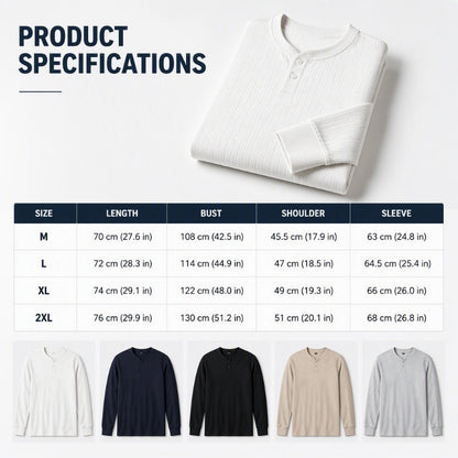 Men's Casual Henley Long Sleeve Shirt