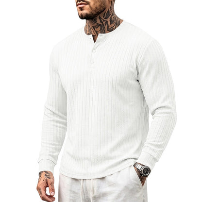 Men's Casual Henley Long Sleeve Shirt