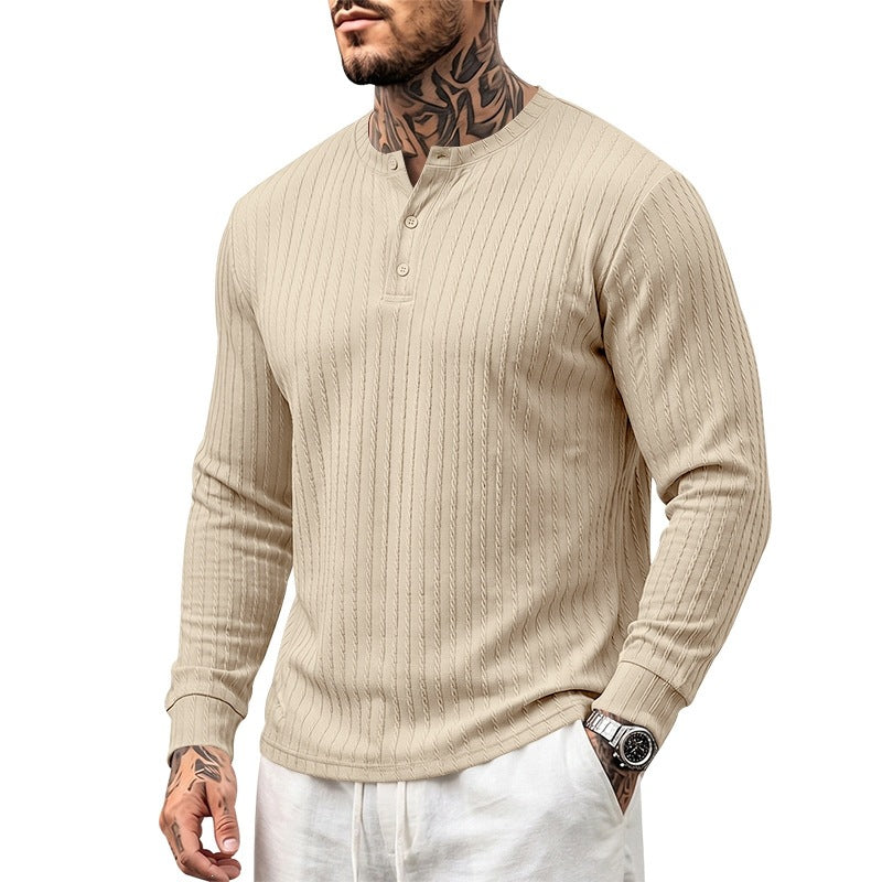 Men's Casual Henley Long Sleeve Shirt