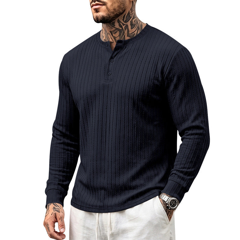 Men's Casual Henley Long Sleeve Shirt