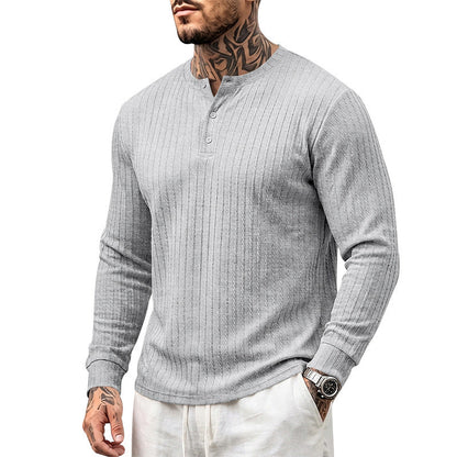 Men's Casual Henley Long Sleeve Shirt
