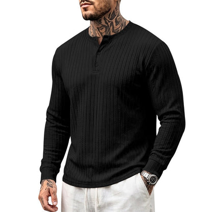 Men's Casual Henley Long Sleeve Shirt